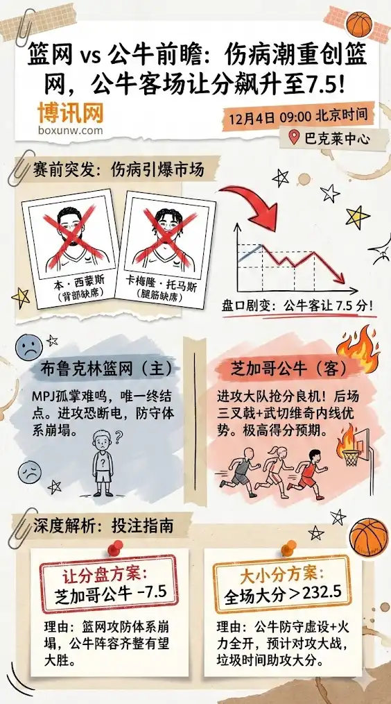 篮网vs公牛-NBA博彩预测，赔率分析，投注指南