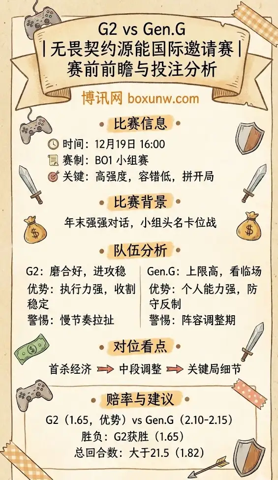 G2 vs Gen.G | 无畏契约福州源能国际邀请赛 | 赛前前瞻与投注分析
