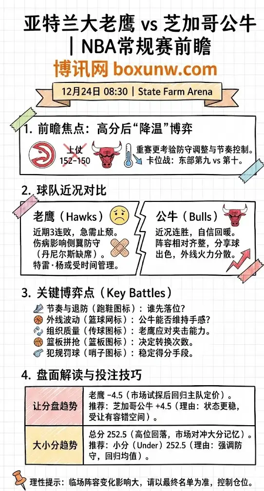 老鹰vs公牛 | NBA常规赛 | 前瞻分析与投注技巧