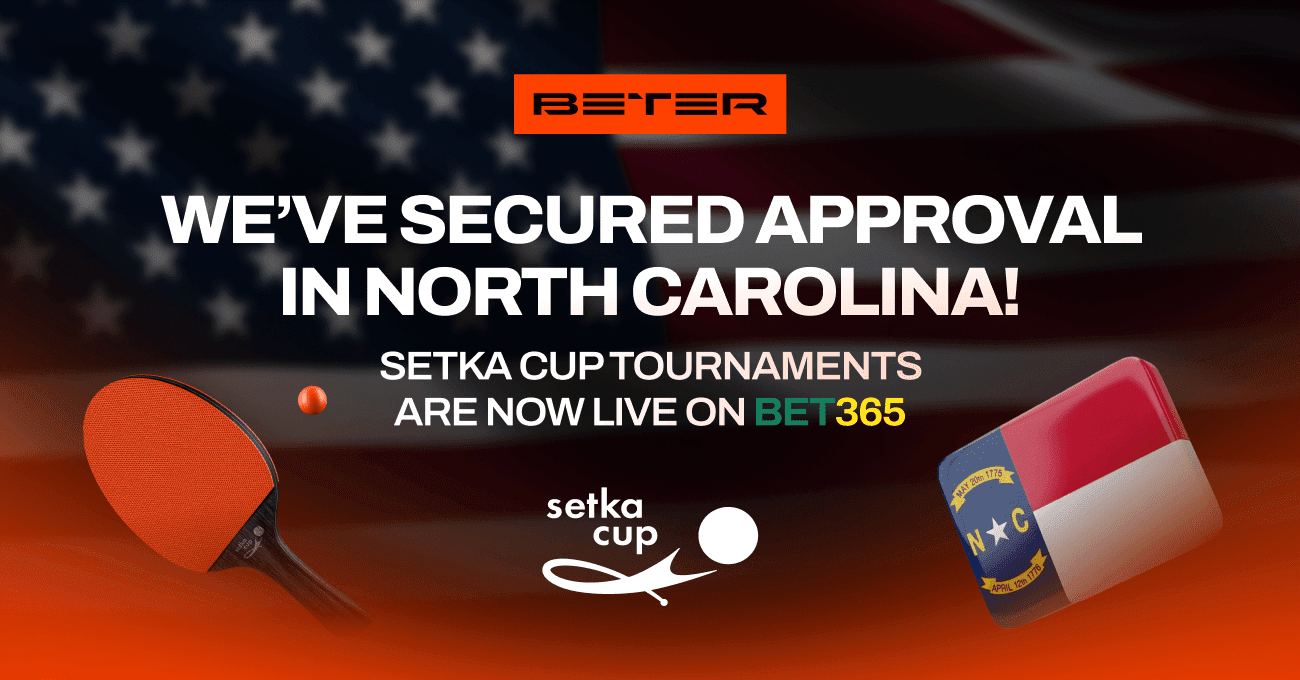 BETER Setka Cup乒乓球赛事获北卡罗来纳州博彩批准，美国市场再下一城