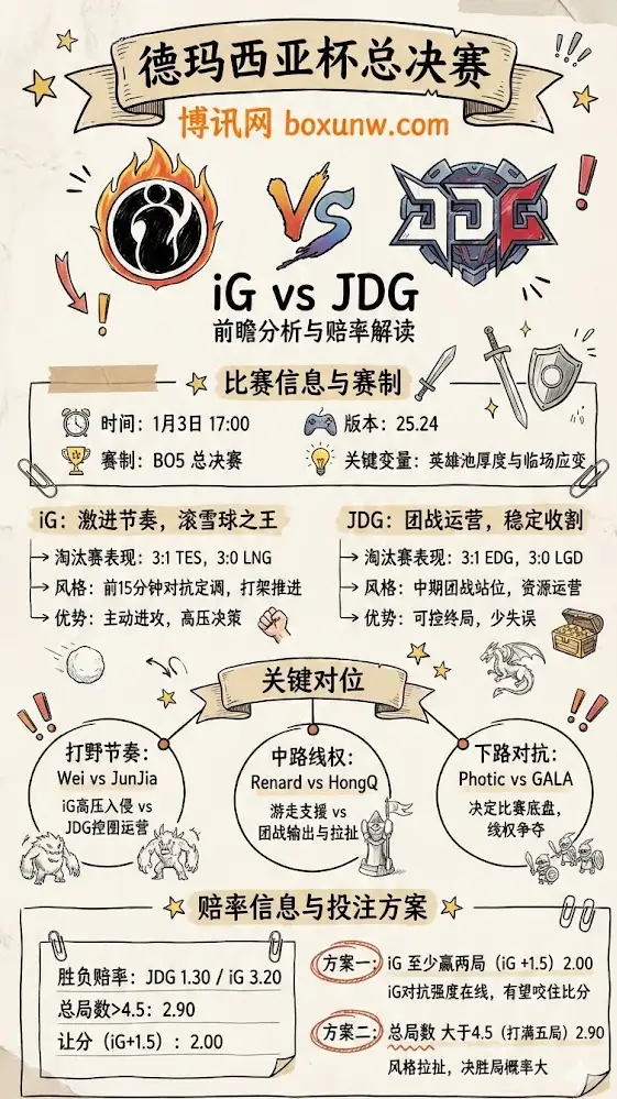 IG vs JDG | 德玛西亚杯总决赛 | 前瞻分析与赔率解读