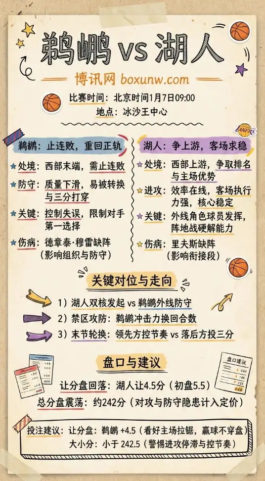 鹈鹕 vs 湖人 | 比赛背景与形势 | 赔率分析 | 投注指南