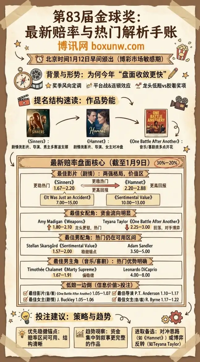 第83届金球奖 | 最新赔率与热门解析 | 颁奖前瞻与投注建议