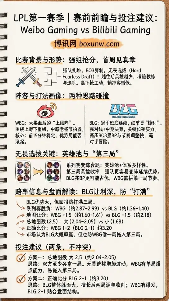 WBG vs BLG | LPL第一赛季 | 赛前前瞻与投注建议
