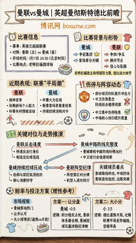 曼联vs曼城 | 英超曼彻斯特德比前瞻 | 形势解析与投注建议