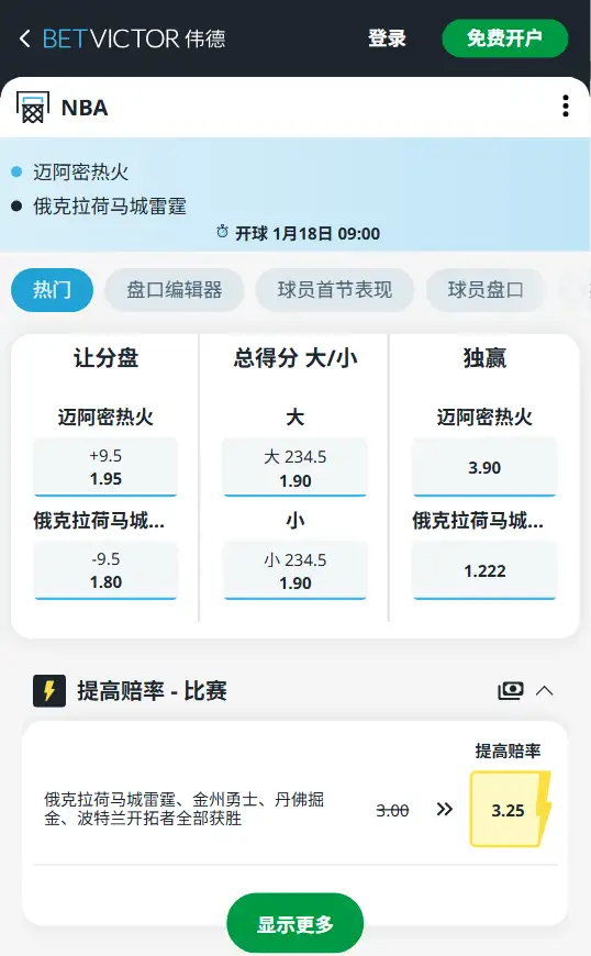 奇才vs黄蜂-NBA博彩赔率和盘口信息-伟德(betvictor)提供
