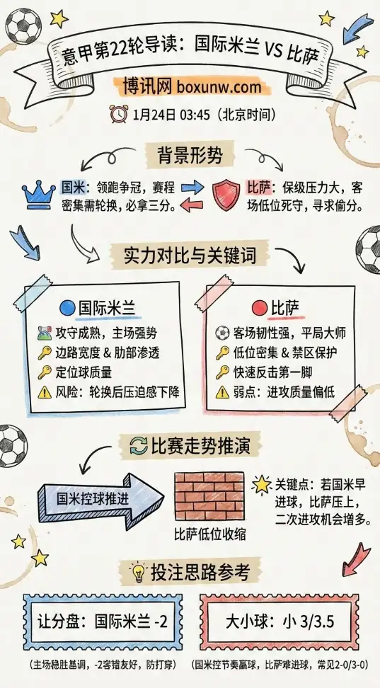 国际米兰vs比萨 | 意甲 | 赔率走势、前瞻分析与投注思路