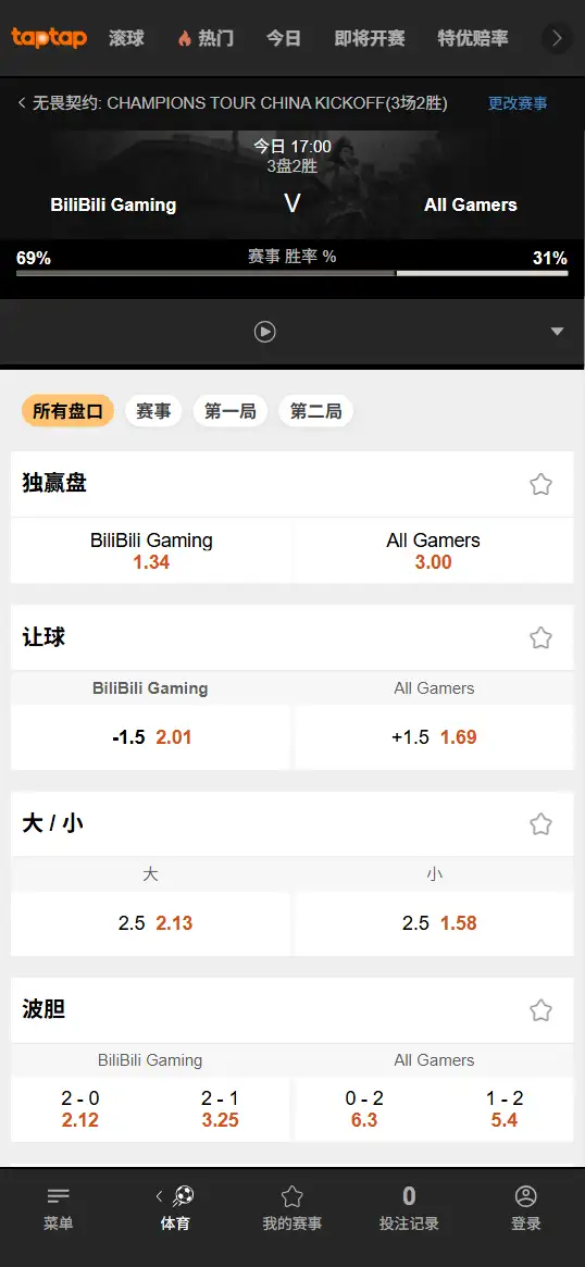 AG对战NOVA - 无畏契约VCT CN启点赛胜者组 - 赔率信息 - 188bet(TapTap)