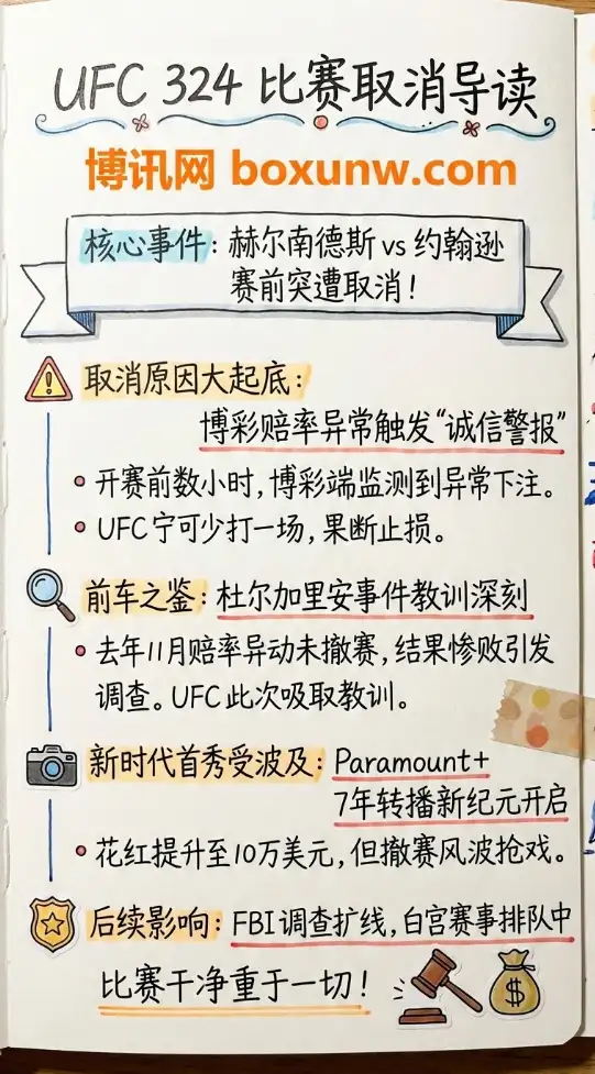 UFC324假赛疑云 | 赔率异动触发“诚信警报” | 临阵撤赛