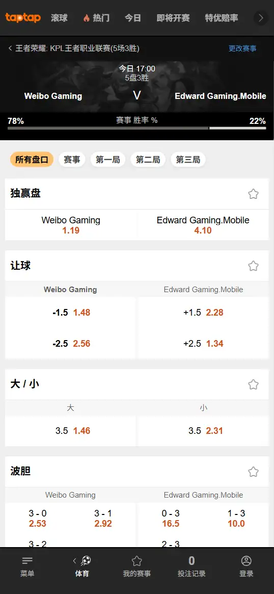  桐乡Q9 vs 长沙TES.A - 2026王者荣耀KPL - 赔率盘口信息188bet(TapTap)提供