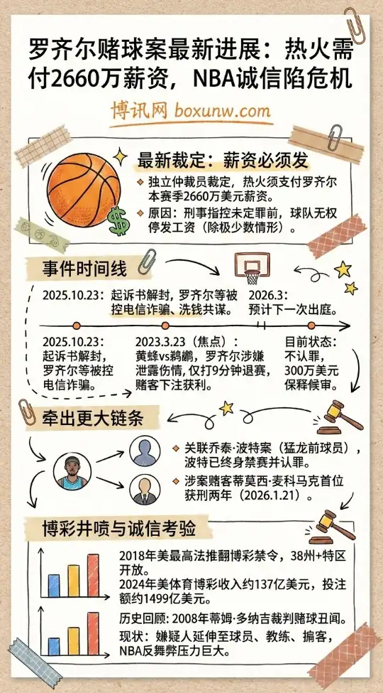 罗齐尔赌球案 | 仲裁裁定热火必须发薪2660万美元 | NBA诚信危机再被放大