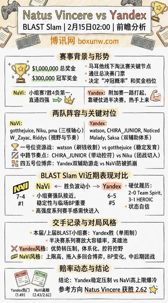 NAVI对战Yandex | BLAST前瞻分析、赔率、投注思路