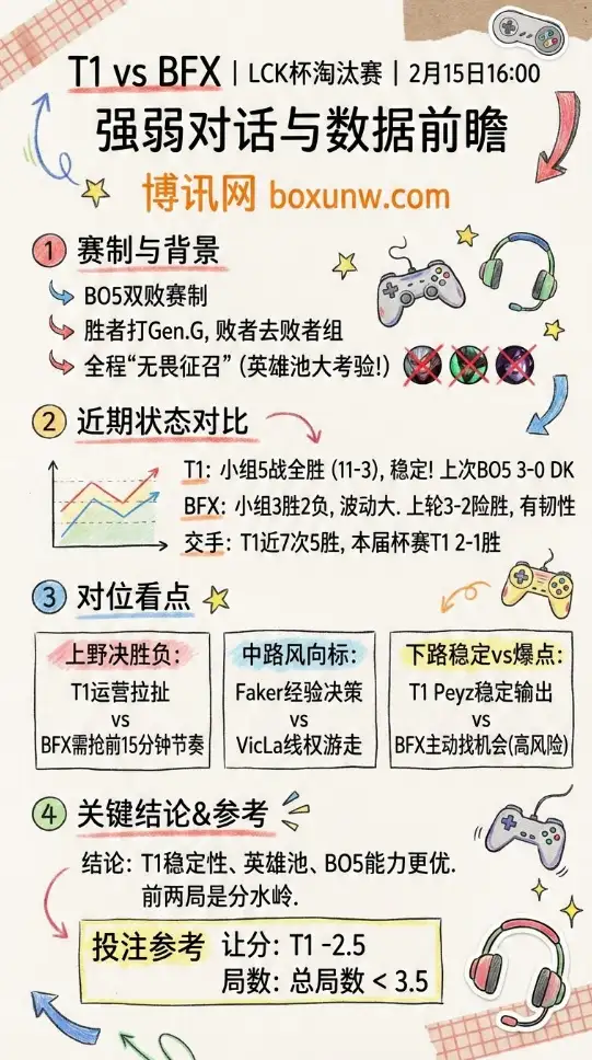 T1对战BFX | LCK杯数据、赔率、投注思路、深度前瞻