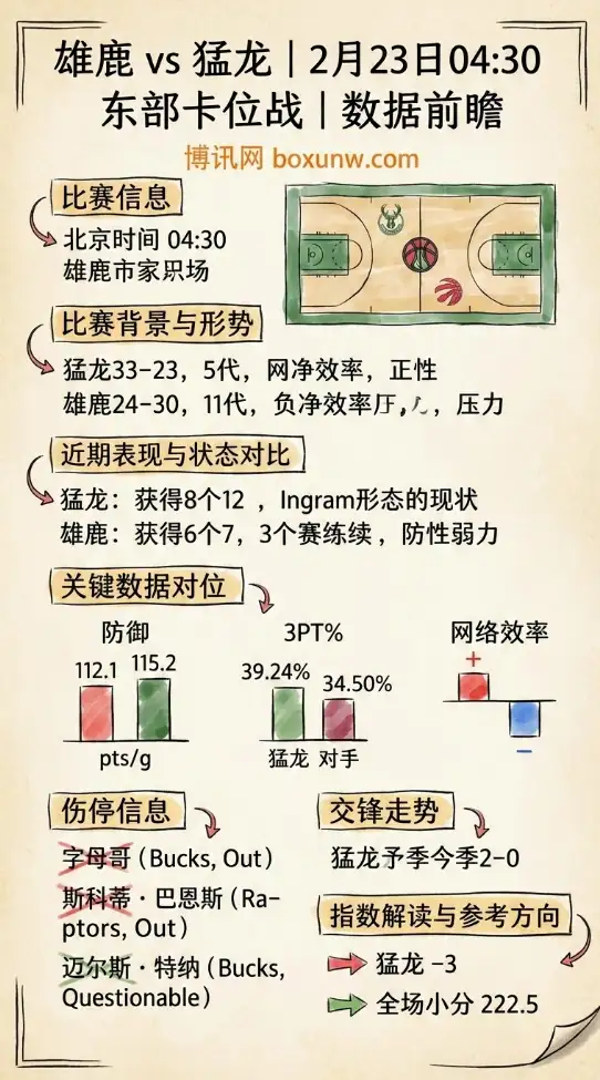 雄鹿vs猛龙、数据前瞻、赔率走势、投注思路