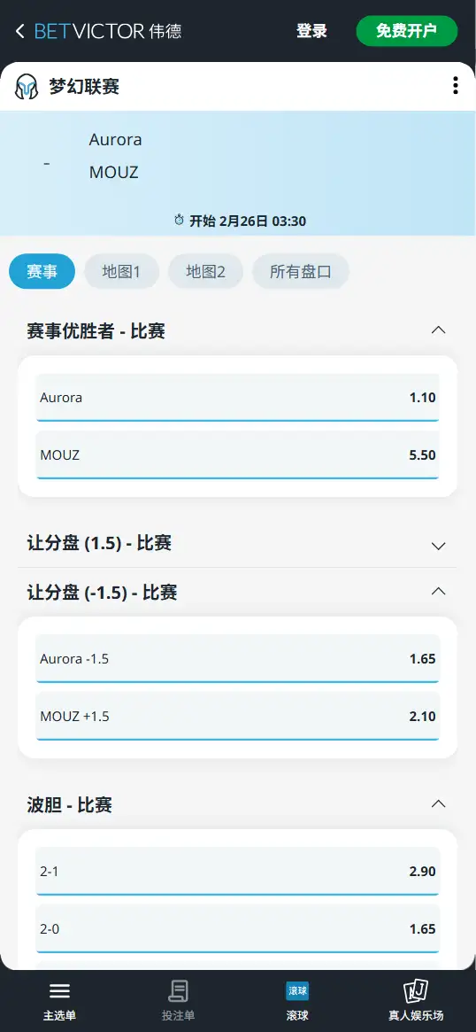 Aurora对战MOUZ - Dota2梦幻联赛S28 - 赔率盘口信息伟德(BetVictor)提供