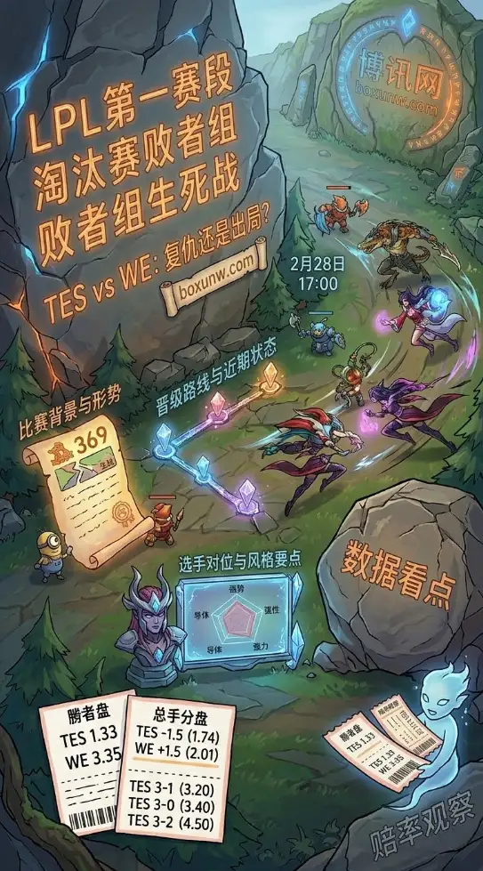 2026 LPL第一赛段淘汰赛高压预警！TES vs WE赔率分析