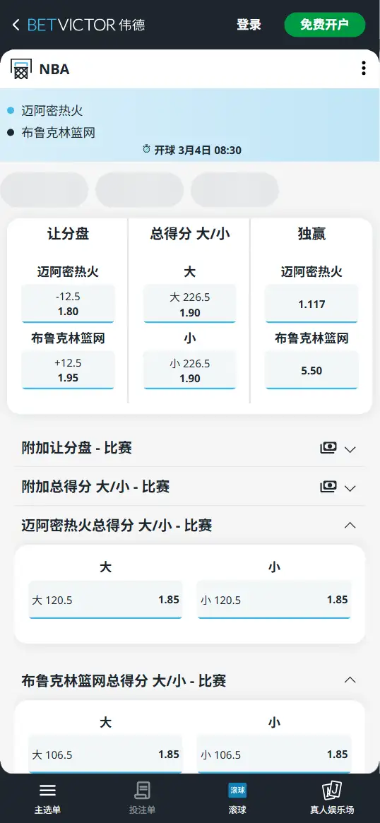 猛龙vs尼克斯-NBA博彩赔率和盘口信息-伟德(betvictor)提供