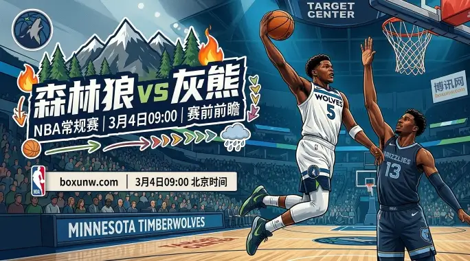 拒绝被3杀！森林狼vs灰熊，爱德华兹欲轰30+带队冲击4连胜！