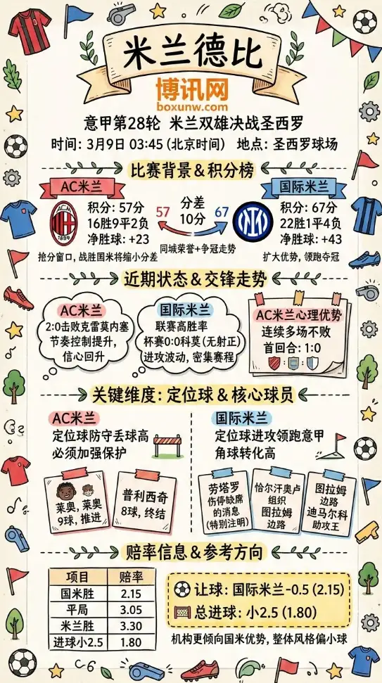 米兰德比 - AC米兰vs国际米兰、意甲、赔率、数据、前瞻分析