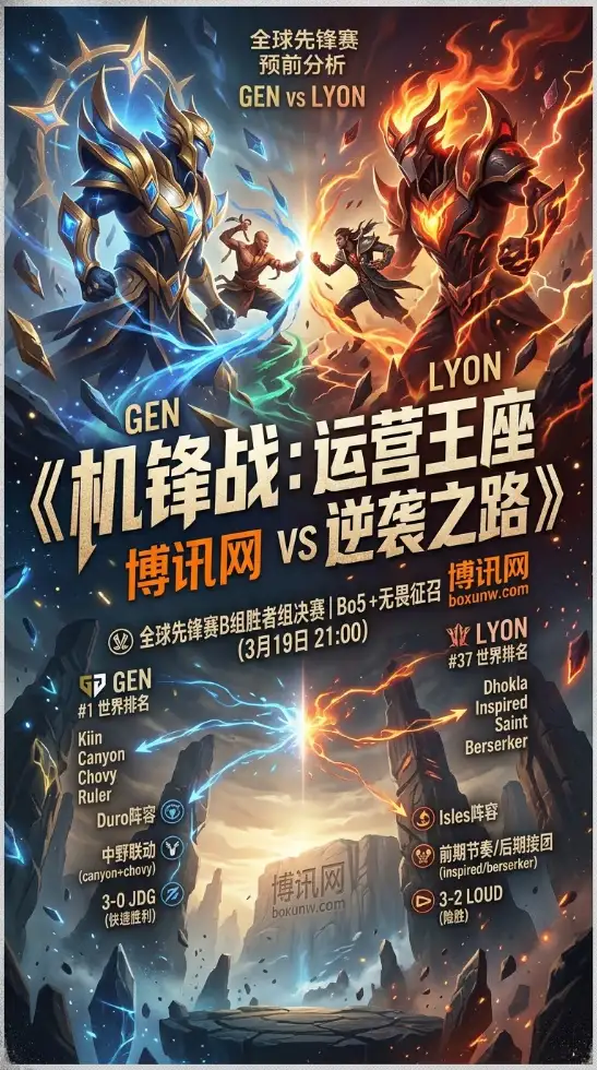 3-0零封JDG后GEN剑指晋级！LYON能否顶住15分钟高压？赛事前瞻
