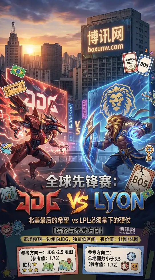 全球先锋赛生死局:Fearless Draft成最大伏笔!JDG 3-0 横扫LYON概率有多高?