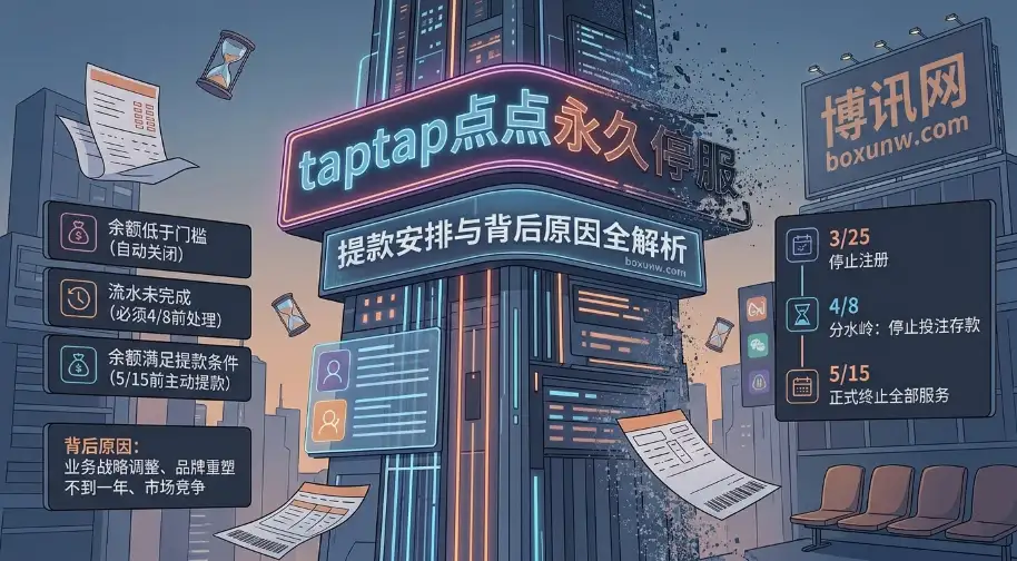 taptap点点关闭倒计时：5月15日后永久停止运营
