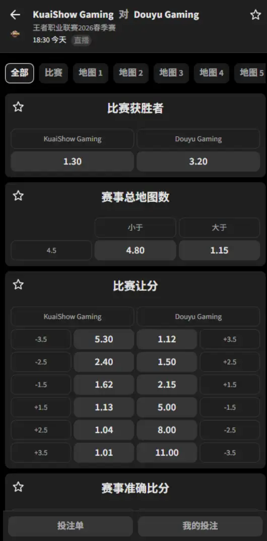 KSG vs 深圳DYG - 2026王者荣耀KPL - 赔率盘口信息必威(Betway)提供