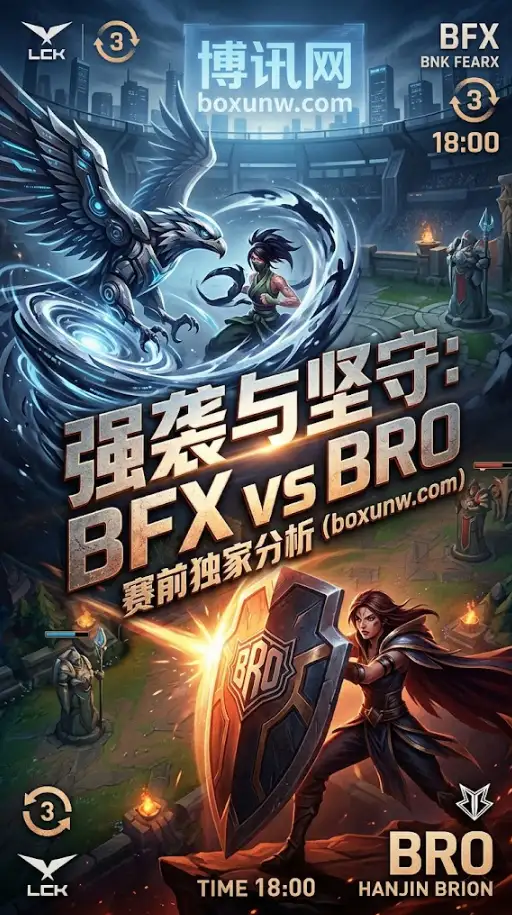 首轮0-1惨败后又遇强敌！LCK今晚18点开战，BFX欲拿BRO祭旗？