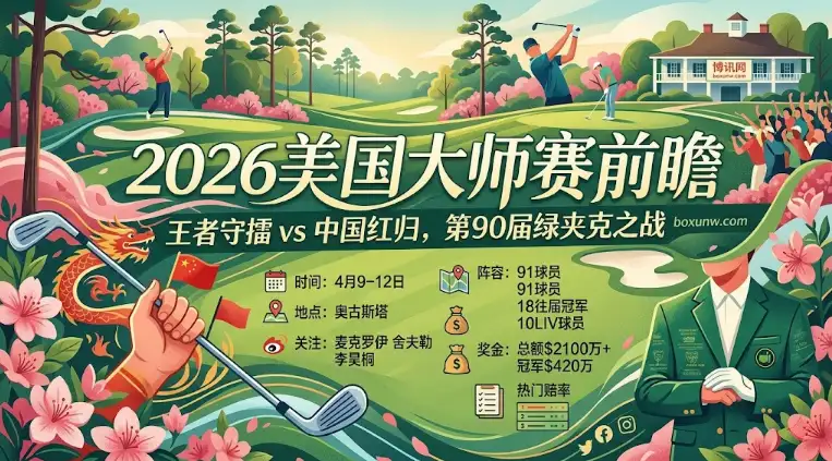 2026美国大师赛 | 时间地点 | 赛程名单 | 奖金分配 | 夺冠热门与赔率