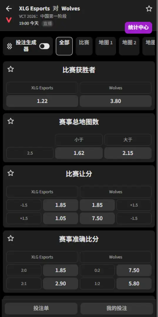 XLG vs WOL - 无畏契约 VCT CN第一赛段 - 赔率信息必威(Betway)