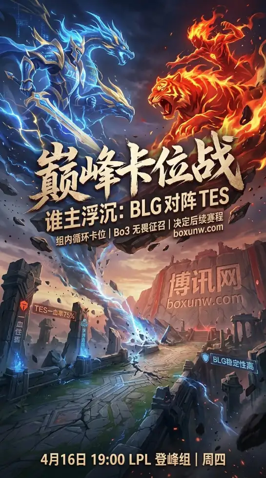 75%一血率碰撞78%大龙控制率!LPL登峰组BLG与TES上演极致攻防,谁能拿下第4胜?