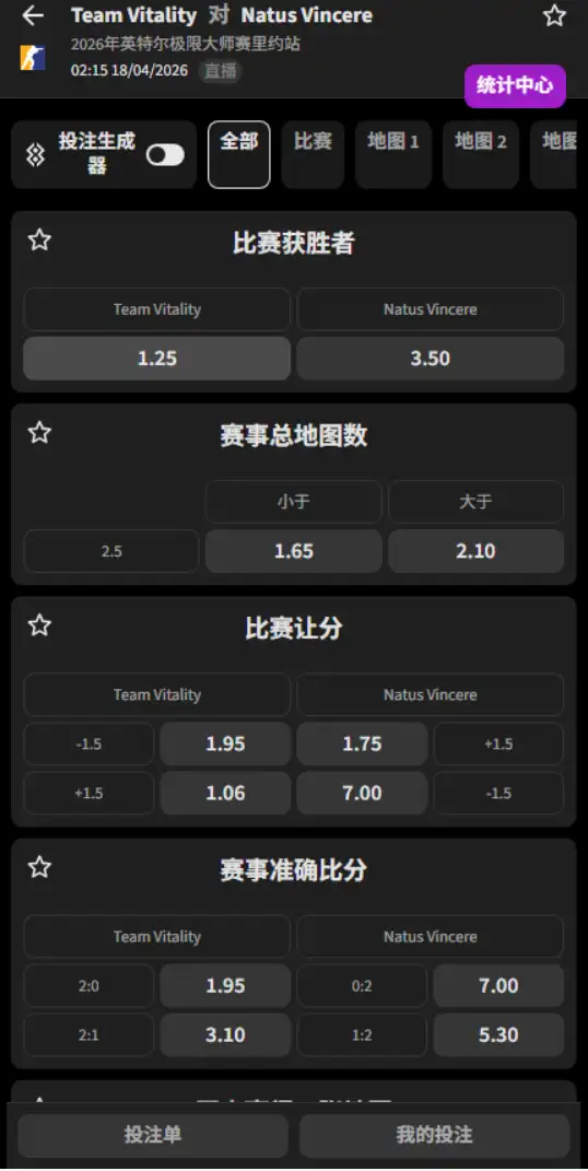 Vitality vs NAVI - 反恐精英2 - 2026年IEM里约站 - 赔率盘口信息必威(Betway)提供