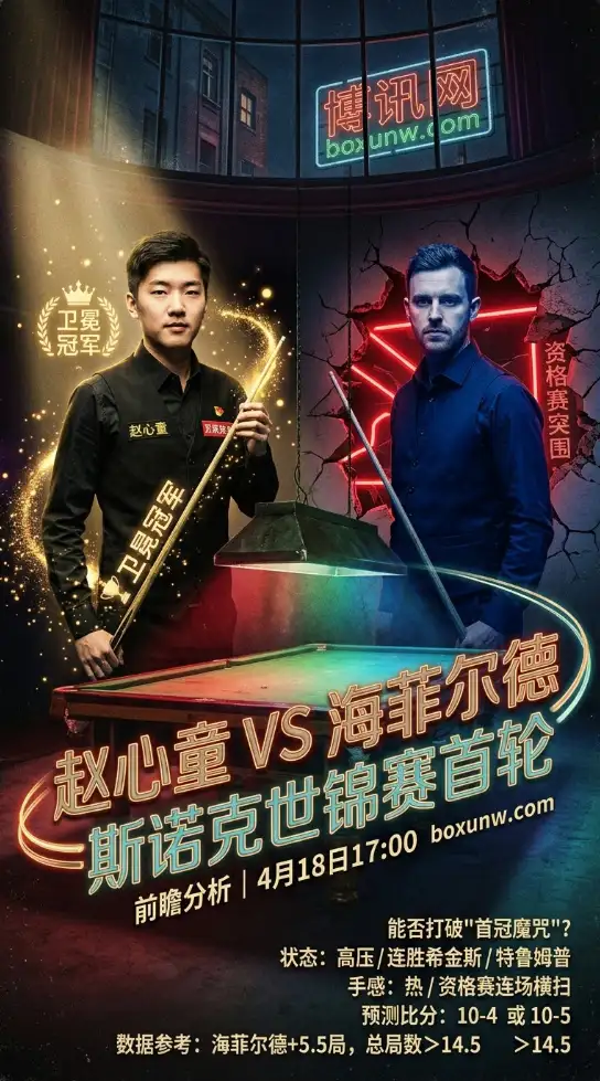 2026世锦赛首轮前瞻：单杆147的赵心童，遭遇豪取15杆破百的海菲尔德！
