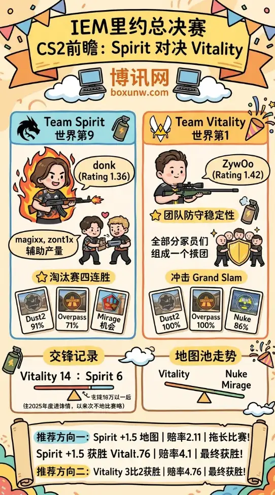Spirit vs Vitality | IEM里约总决赛 | CS2前瞻分析