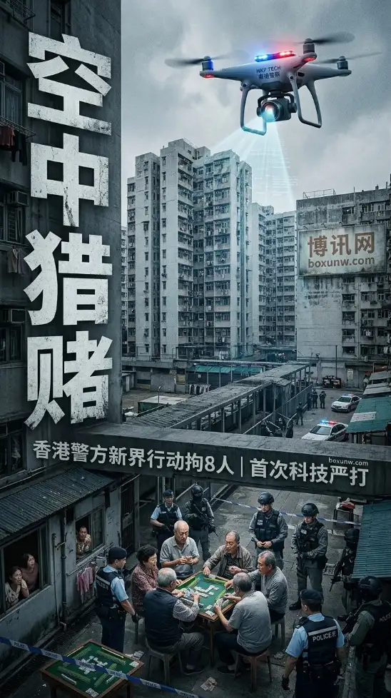 抓获8人！香港反赌开启“上帝视角”，警方首次动用无人机空中盯防