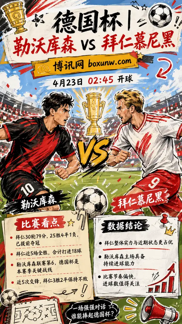 勒沃库森vs拜仁 | 德国杯半决赛 | 数据前瞻分析