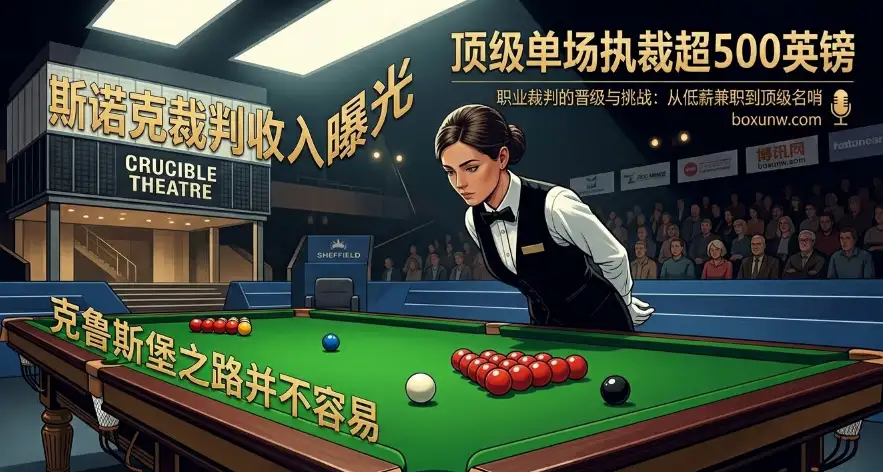 斯诺克裁判收入曝光 | 顶级单场执裁可超500英镑 | 想站上克鲁斯堡并不容易