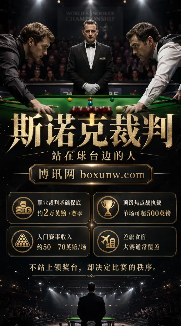 斯诺克裁判收入曝光：底层单场仅赚35英镑，顶级名哨单场超500英镑！