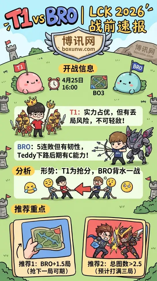 T1 vs BRO | LCK 2026第一阶段第二轮 | 赔率前瞻与推荐