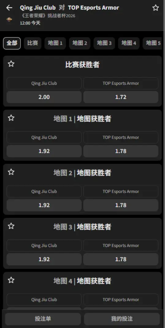 桐乡情久 vs 长沙TES.A - 2026王者荣耀KPL - 赔率盘口信息必威(Betway)提供
