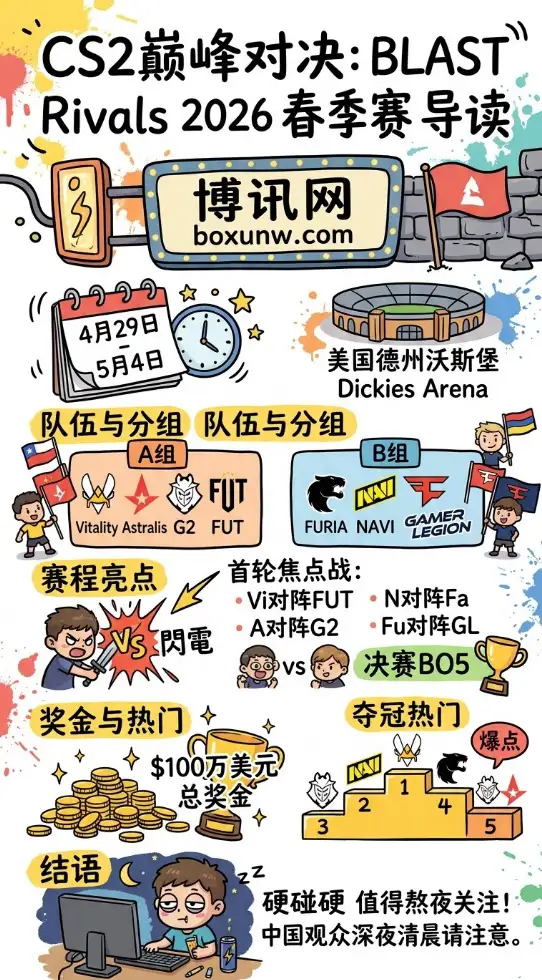 100万美金CS2狂欢！BLAST春季赛8强名单与夺冠赔率全解析
