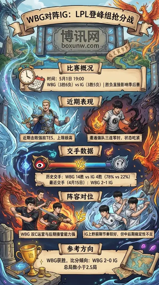 仅差1个身位！3连败的IG遇上回暖的WBG，LPL登峰组第4胜花落谁家？