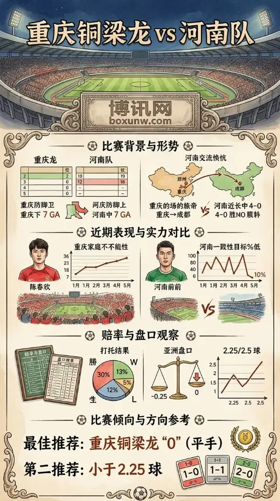5月5日晚20点中超前瞻：重庆铜梁龙VS河南队，客军4球大胜后迎魔鬼赛程，主队稳操胜券？