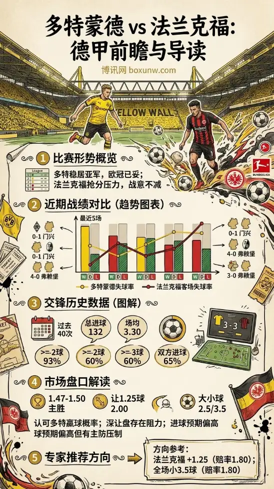 德甲尾声！多特蒙德稳居第2无欲无求？法兰克福争夺欧战席位
