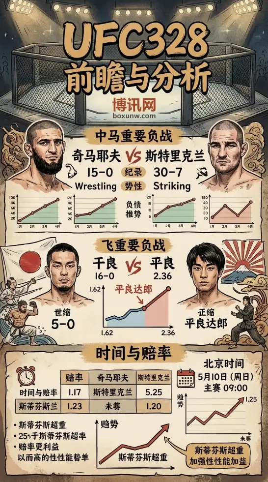 超重罚款30%！UFC328临场生变，13场巅峰对决前瞻与夺冠热门盘点