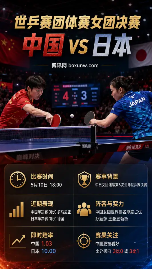 孙颖莎王曼昱守擂！世乒赛女团决赛3大看点解析，日本队或难逃0-3被零封？