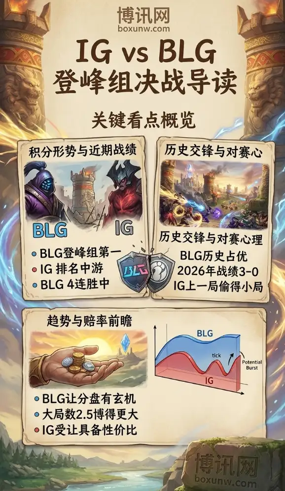 LPL登峰组前瞻:BLG冲击5连胜?IG最高6.50赔率暗藏2大爆冷玄机!