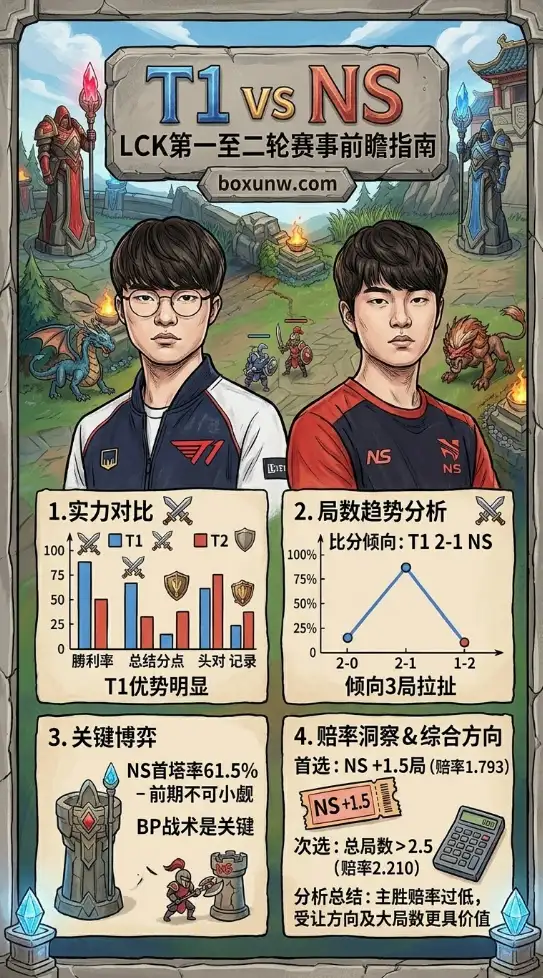 LCK第7周前瞻：T1战NS交锋记录48-19大优！T1胜率高达69%能否横扫？