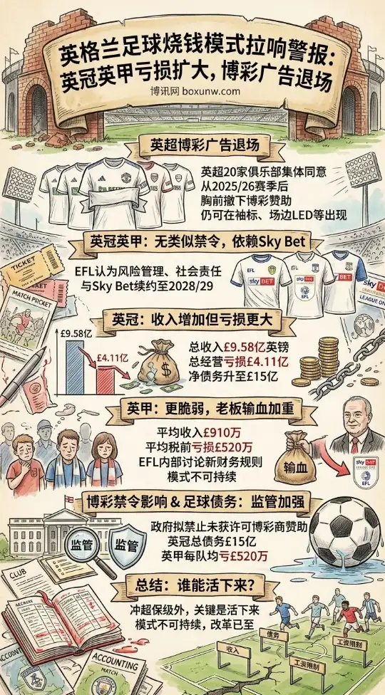 英超全面封杀胸前博彩广告,为何英冠英甲超70支球队不敢跟