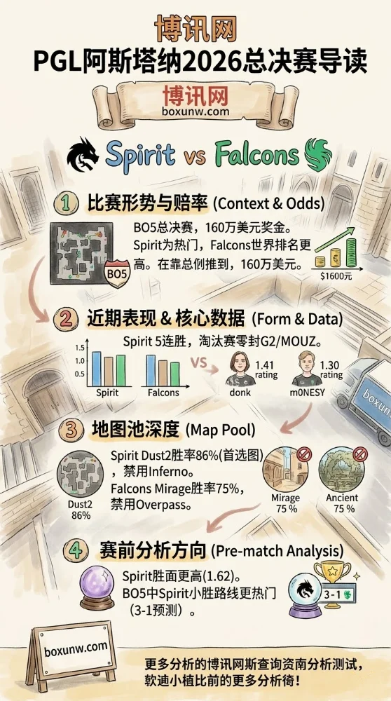 160万美元的CS2巅峰战!Spirit胜率高达86%的王牌地图,Falcons如何应对